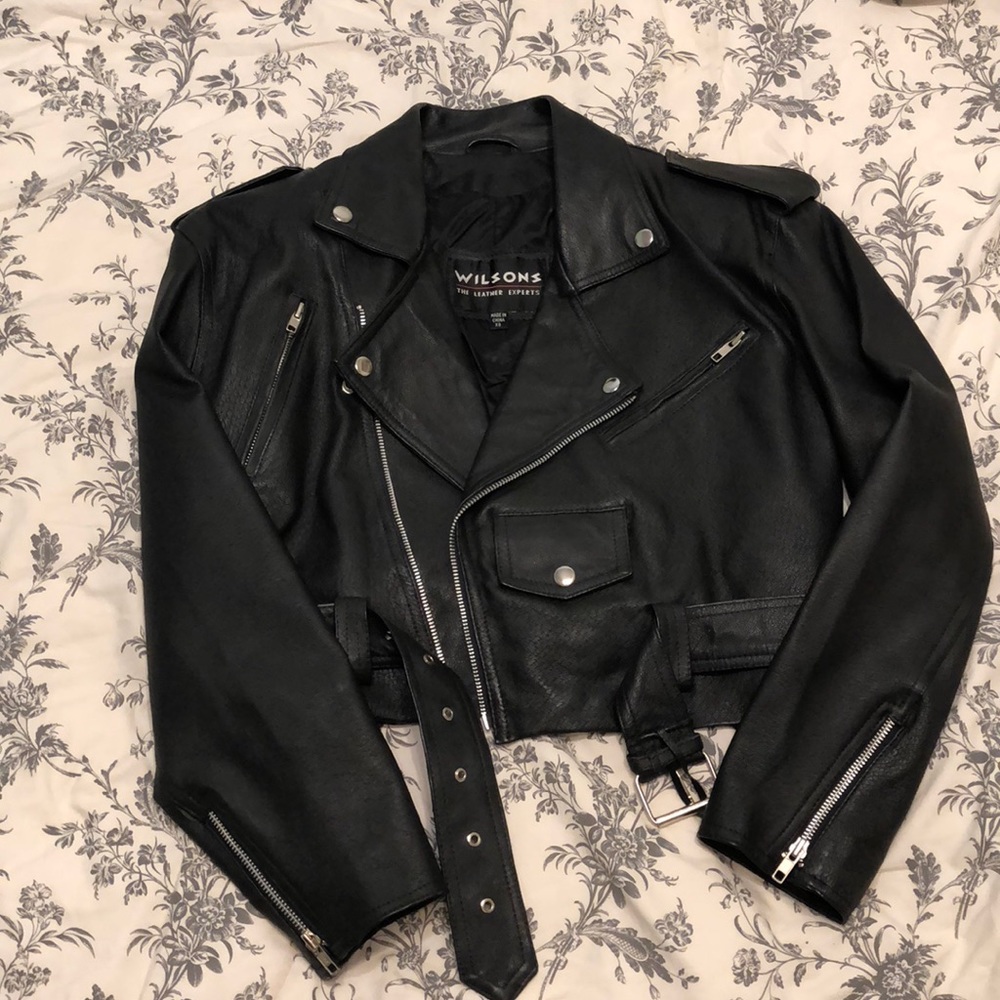 Black Cropped  Wilson’s Leather Jacket.
